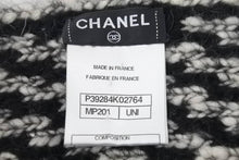 画像をギャラリービューアに読み込む, CHANEL シャネル マフラー ウール モヘア アルパカ ナイロン ブラック ホワイト 45660 美品 中古