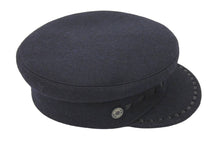 Load image into Gallery viewer, 極美品 Hermes エルメス キャスケット ウール ネイビー セリエ レザーステッチ 箱付き タグ付き サイズ57 中古 45666