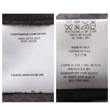 画像をギャラリービューアに読み込む, GUCCI グッチ 長袖シャツ シルクシャツ 総柄トップス ブラウン ベージュ シルク イタリア製 サイズ44 美品 中古 45727