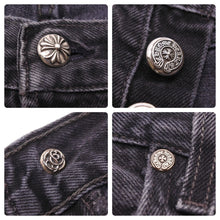 画像をギャラリービューアに読み込む, CHROME HEARTS クロムハーツ リーバイス 501 U VNTG JEAN BK セメタリークロスパッチ ブラックデニムパンツ 34インチ 美品 中古 45766