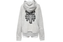 Load image into Gallery viewer, CHROME HEARTS クロムハーツ ジップアップパーカー ダガージップ プリント グレー サイズS 良品 中古 45789