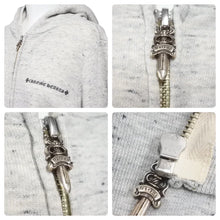Load image into Gallery viewer, CHROME HEARTS クロムハーツ ジップアップパーカー ダガージップ プリント グレー サイズS 良品 中古 45789