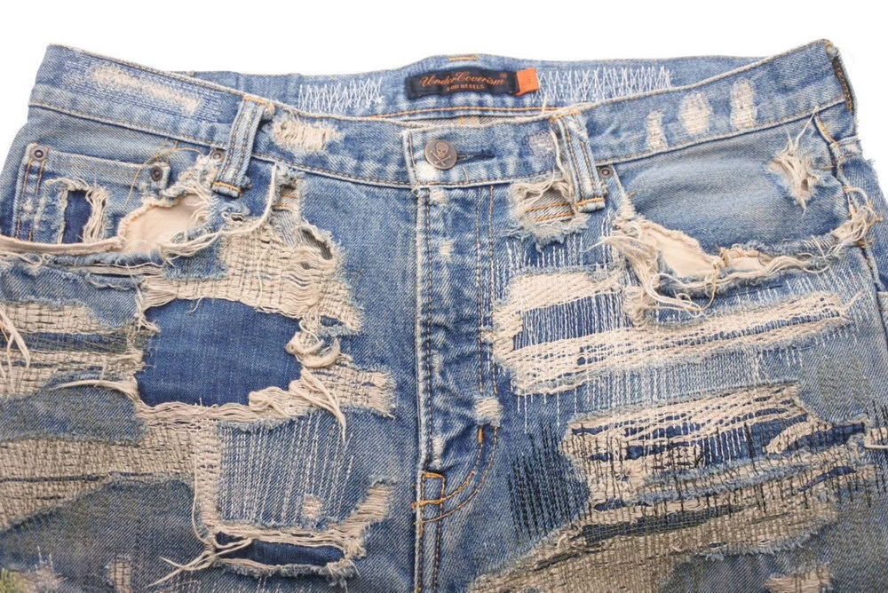 Super Rare UNDERCOVER Vintage Masterpiece 85 Denim Jeans Bottom Blue 05AW Size 3 Men's Used 45835