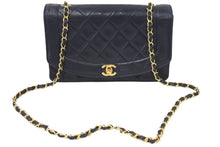 画像をギャラリービューアに読み込む, シャネル CHANEL ダイアナ 25 マトラッセ チェーン ショルダー バッグ レザー ブラック 良品 中古 45929