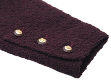 画像をギャラリービューアに読み込む, CHANEL シャネル ツイードノーカラージャケット ボルドーゴールド ココマークボタン 表記なし 美品 中古 45939