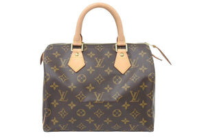 極美品 Louis Vuitton ルイヴィトン スピーディ25 M41528 ハンドバッグ モノグラム ブラウン 中古 45953