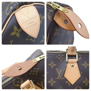 極美品 Louis Vuitton ルイヴィトン スピーディ25 M41528 ハンドバッグ モノグラム ブラウン 中古 45953