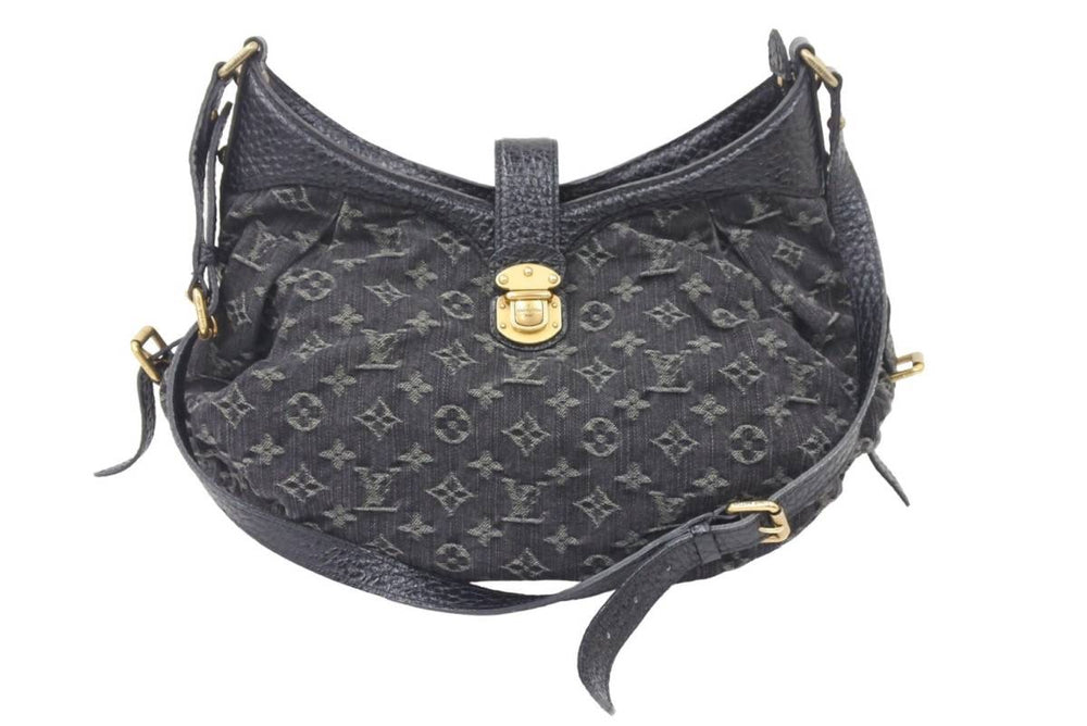 LouisVuitton ルイヴィトン スライトリー ショルダーバッグ M95835 モノグラム デニムキャンバス ブラック 美品 中古 45954