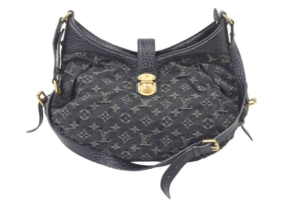 LouisVuitton ルイヴィトン スライトリー ショルダーバッグ M95835 モノグラム デニムキャンバス ブラック 美品 中古 45954
