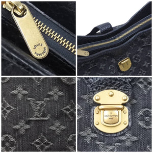 LouisVuitton ルイヴィトン スライトリー ショルダーバッグ M95835 モノグラム デニムキャンバス ブラック 美品 中古 45954