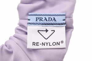 極美品 PRADA プラダ Re Nylon シュシュ パープル ヘアアクセサリー 小物 トライアングルロゴ 現行 1IF015_2DMI_F0230 中古 45968