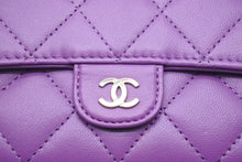 画像をギャラリービューアに読み込む, 極美品 CHANEL シャネル ロングフラップ ウォレット マトラッセ 長財布 ココマーク 31番台 カーフスキン パープル 中古 46023