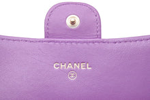 画像をギャラリービューアに読み込む, 極美品 CHANEL シャネル ロングフラップ ウォレット マトラッセ 長財布 ココマーク 31番台 カーフスキン パープル 中古 46023