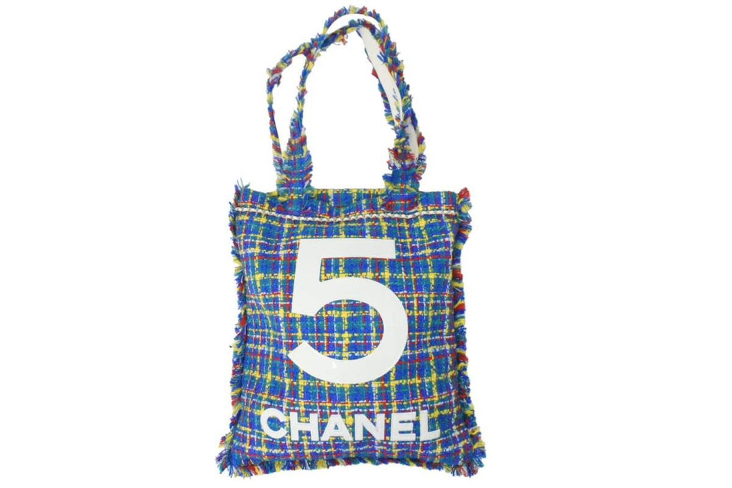 極美品 CHANEL シャネル マルチカラーツイードトートバッグ デカココ ...