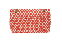 画像をギャラリービューアに読み込む, 極美品 CHANEL シャネル マトラッセCF Wチェーンショルダーバッグ 12番台 ツイード ジャージ レッド ホワイト ゴールド 中古 46088