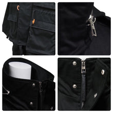 画像をギャラリービューアに読み込む, 極美品 LOEWE ロエベ マルチポケット ミリタリー フード コート ブラック H526330X78 アウター コットン 黒 サイズ44 中古 46189