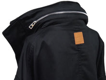 画像をギャラリービューアに読み込む, 極美品 LOEWE ロエベ マルチポケット ミリタリー フード コート ブラック H526330X78 アウター コットン 黒 サイズ44 中古 46189