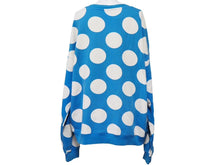 Load image into Gallery viewer, MOSCHINO モスキーノ 水玉 ドット ブルー ホワイト トレーナー ブラック ロゴ トップス スウェット 中古 46196