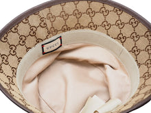 画像をギャラリービューアに読み込む, 極美品 GUCCI グッチ GGキャンバス フェドラハット モノグラムキャンバス ヴィンテージ ロゴ レザー 現行 中古 46202
