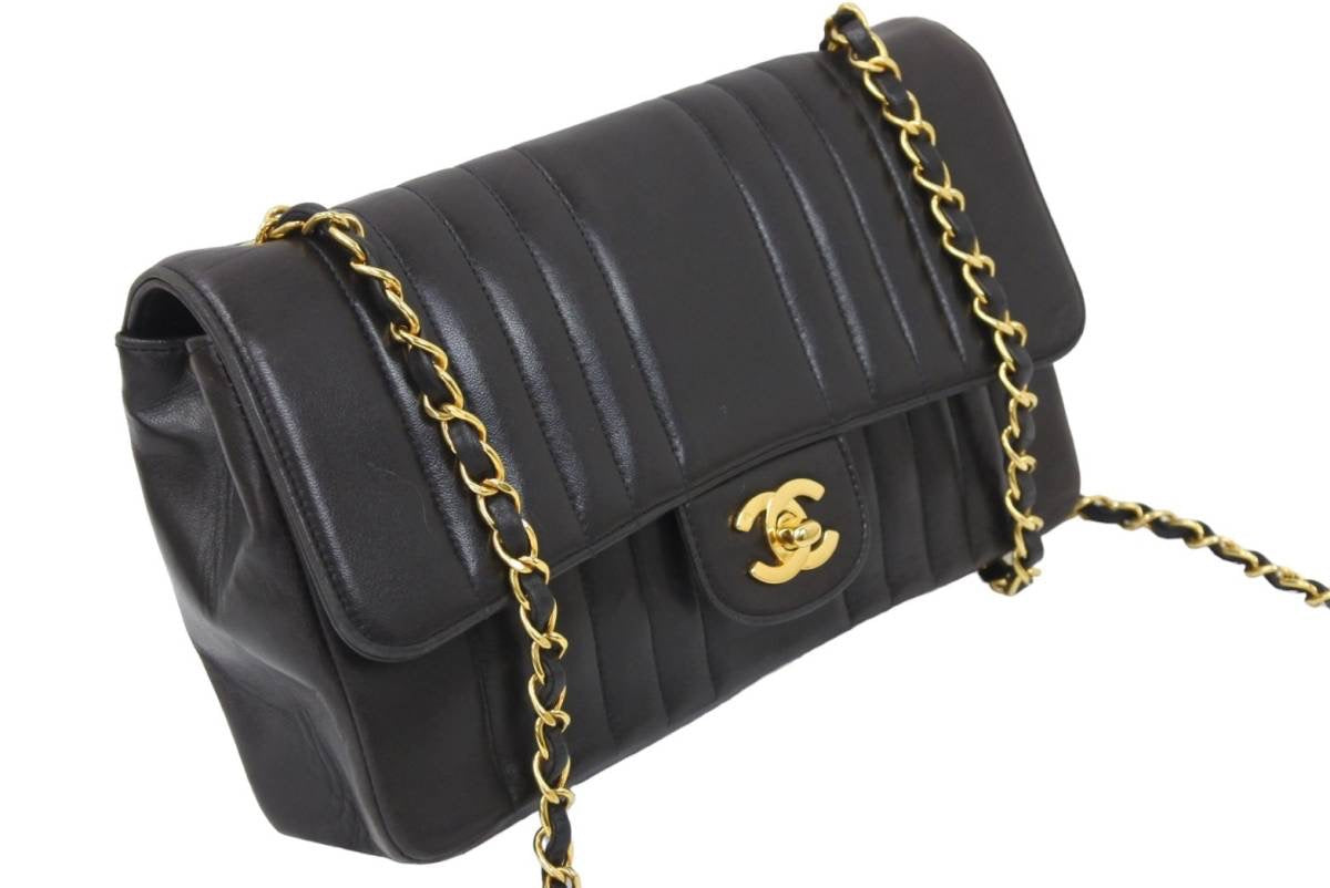 CHANEL シャネル マドモアゼル シングルフラップ チェーンショルダーバッグ 25番台 ラムスキン ブラウン 良品 中古 46236 –  Casanova Vintage