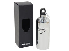 Load image into Gallery viewer, 新品未使用 PRADA プラダ ウォーターボトル タンブラー 水筒 三角ロゴプレート 500ml ステンレス シルバー ブラック 46244