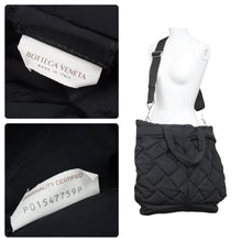 Load image into Gallery viewer, 極美品 BOTTEGAVENETA ボッテガヴェネタ 2WAY トートバッグ リボンショルダーストラップ付 ナイロン ブラック 中古 46261