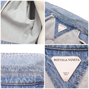 BOTTEGAVENETA ボッテガヴェネタ ショートスリーブデニムシャツ ブリーチデニム ブルー 美品 中古 46289