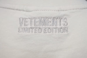 VETEMENTS ヴェトモン 22SS ダブルアナーキーオーバーサイズTシャツ ベージュ サイズM 美品 中古 46365