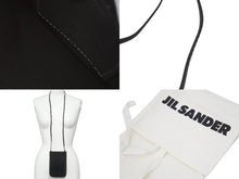 画像をギャラリービューアに読み込む, 極美品 JIL SANDER ジルサンダー フォンケース ショルダーバッグ レザー ブラック ロゴ 携帯ケース スマホケース 中古 46424