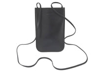 画像をギャラリービューアに読み込む, 極美品 JIL SANDER ジルサンダー フォンケース ショルダーバッグ レザー ブラック ロゴ 携帯ケース スマホケース 中古 46424