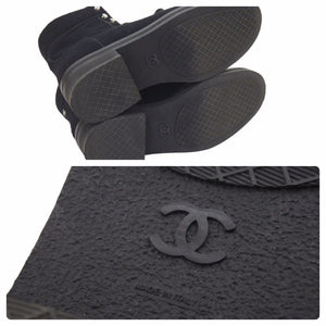 CHANEL シャネル ココマーク ワーク ブーツ ブラック 靴 レースアップ ロゴ LG32049 サイズ43 メンズ 美品 中古 46440