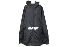 OFF-WHITE オフホワイト アウター ジャケット ロゴ ルーマニア製 OMEB009 ポリアミド ブラック ホワイト サイズXS 美品 中古 51031