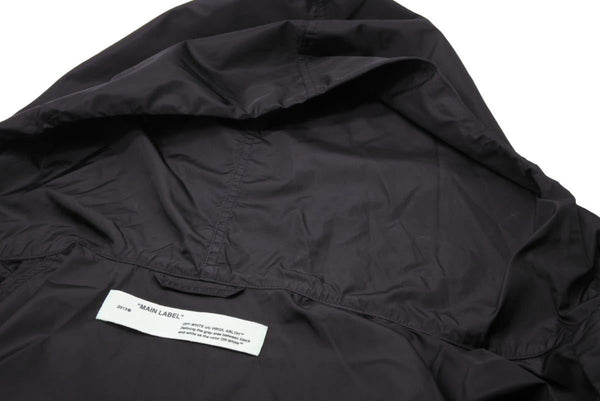 OFF-WHITE オフホワイト アウター ジャケット ロゴ ルーマニア製 OMEB009 ポリアミド ブラック ホワイト サイズXS 美品 中古 46444