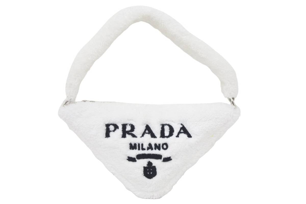 未使用 PRADA プラダ テリークロス ポーチ ロゴ ホワイト 1NE043 2022年 中古 46536 – Casanova Vintage