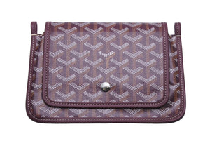 新品同様 GOYARD ゴヤール Plumet プリュメ ショルダーバッグ 斜めがけポシェット ストラップ無し PVC レザー ボルドー 中古 46540