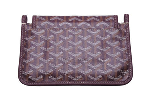 新品同様 GOYARD ゴヤール Plumet プリュメ ショルダーバッグ 斜めがけポシェット ストラップ無し PVC レザー ボルドー 中古 46540