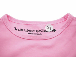 新品未使用 CHROME HEARTS クロムハーツ マッティボーイ 長袖 Tシャツ ピンク ロゴ トップス ロンT サイズXS 中古 46543