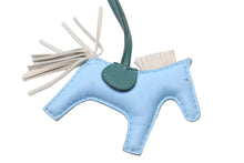 Load image into Gallery viewer, HERMES エルメス Rodeo Charm PM ロデオチャームPM アクセサリー アニオン コットン ブルー グレー カーキ 美品 中古 46551