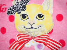 画像をギャラリービューアに読み込む, GUCCI グッチ ヒグチユウコ コラボ キャット ドット GG柄 ブランケット 並木店限定 ウール 大判 ピンク レッド 良品 中古 46552