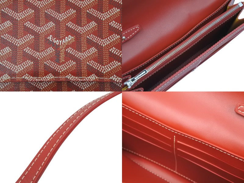 新品同様品 GOYARD ゴヤール ヴァレンヌポーチウォレット 財布 ショルダーバッグ ポーチウォレット レザー PVC レッド 中古 46585 –  Casanova Vintage