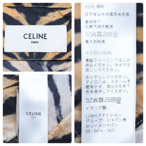 CELINE セリーヌ レオパード ナイロンジャケット エディ期 2W350617M ポリアミド イエロー ブラック サイズ46 美品 中古 46646