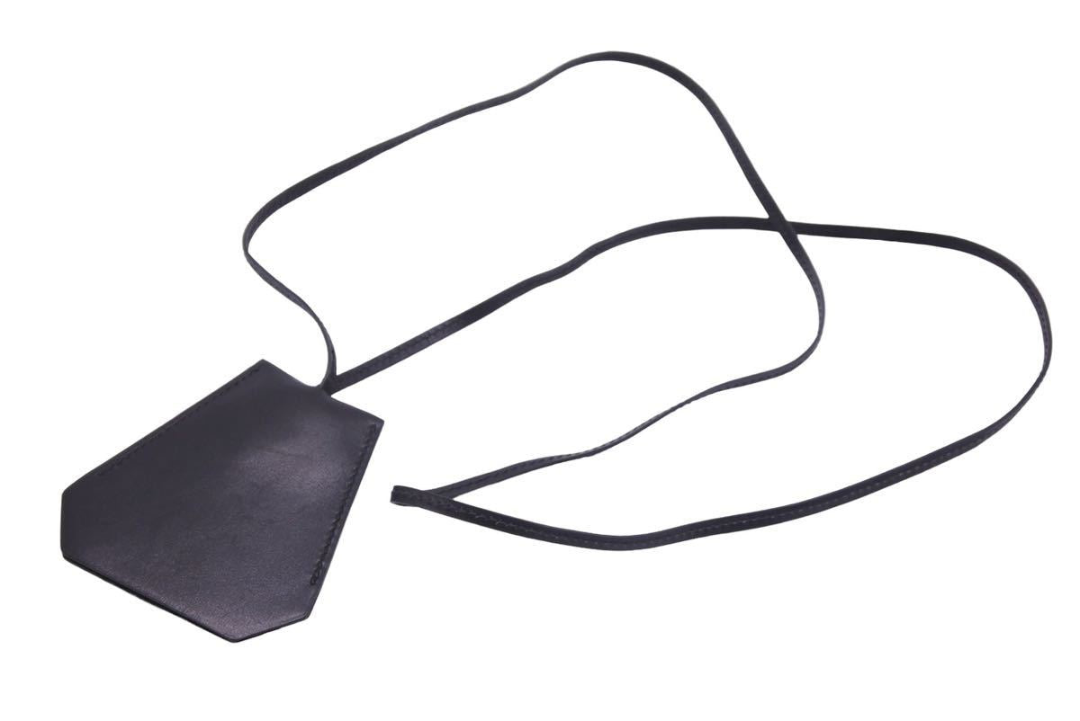 HERMES エルメス クロシェット キーケース ネックレス レザー ブラック