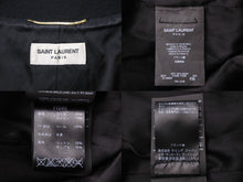 Load image into Gallery viewer, 超名作 SAINT LAURENT サンローラン 15年 テディジャケット 376283 YYD80 ブラック ホワイト サイズF36 美品 中古 46686