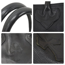 画像をギャラリービューアに読み込む, CHROME HEARTS クロムハーツ CHクロスパッチFS レザートートバッグ TOTE FS LINED ブラック 美品 中古 46703