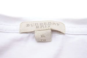 BURBERRY BRIT バーバリー ブリット XL Tシャツ 半袖Tシャツ ホワイト カジュアル 白 刺繍 中古 46802