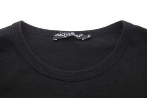 DOLCE&GABBANA ドルチェ＆ガッバーナ プレートTシャツ ブラック メンズ サイズ５６ L 美品 中古 46804