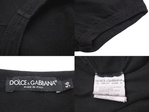 DOLCE&GABBANA ドルチェ＆ガッバーナ プレートTシャツ ブラック メンズ サイズ５６ L 美品 中古 46804