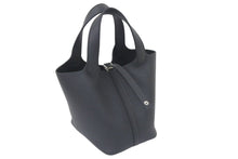 Load image into Gallery viewer, 新品未使用 エルメス ピコタンロックPM U刻印 18 トリヨンクレマンス ブラック シルバー金具 ハンドバッグ 中古 46821