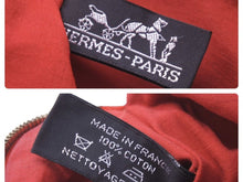 Load image into Gallery viewer, HERMES エルメス ボリード ポーチ レッド ロゴ 小物 赤 ゴールド金具 コットン 中古 46888