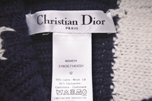 画像をギャラリービューアに読み込む, ChristianDior クリスチャンディオール ロゴ ニット帽 帽子 31NOE714IXGH ウール カシミヤ ネイビー ホワイト 美品 中古 46953